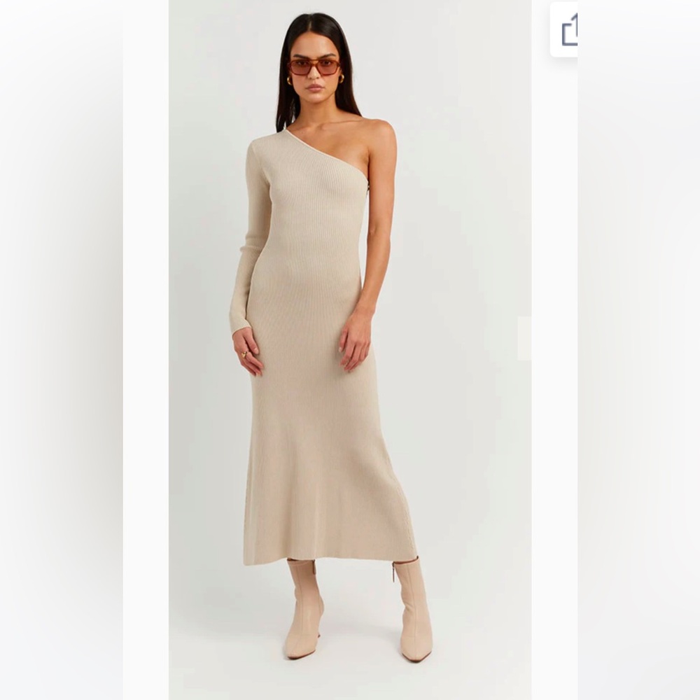Dissh Mosman Stone One Sleeve Midi Dress